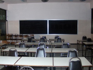 View from the front of the classroom - soon to be filled with boisterous students!